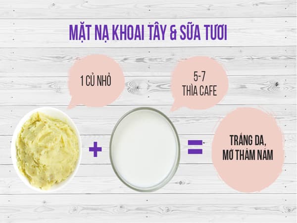 Cách làm trắng da bằng khoai tây