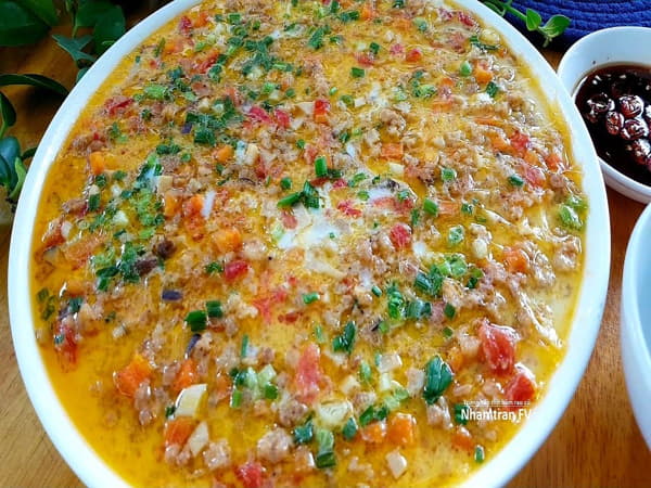 Trứng hấp thịt băm